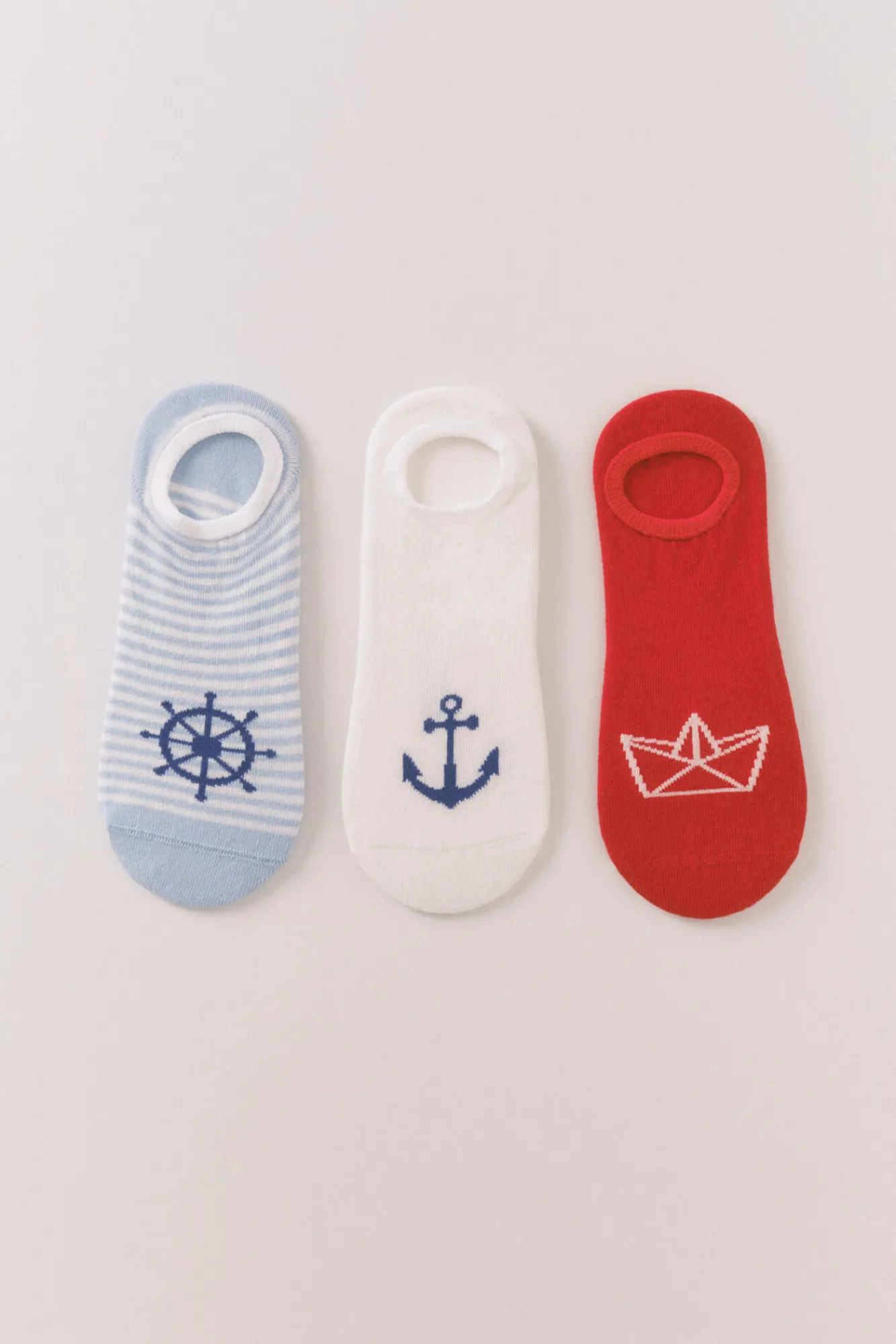 Women'secret Pack 3 calcetines invisibles print marineros