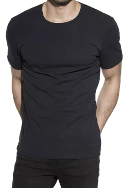 Bread & Boxers Pack 2 camisetas elásticas cuello caja algodón orgánico marino