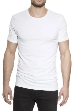 Bread & Boxers Pack 2 camisetas elásticas cuello caja algodón orgánico blancas