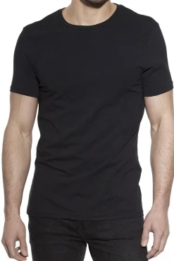 Bread & Boxers Pack 2 camisetas elásticas cuello caja algodón orgánico negras