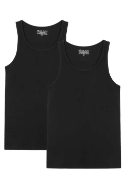 Bread & Boxers Pack 2 camisetas sin mangas de algodón orgánico negras