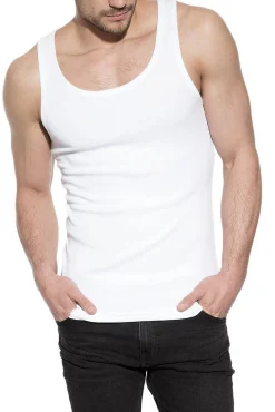 Bread & Boxers Pack 2 camisetas sin mangas de algodón orgánico blancas