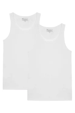 Bread & Boxers Pack 2 camisetas sin mangas de algodón orgánico blancas
