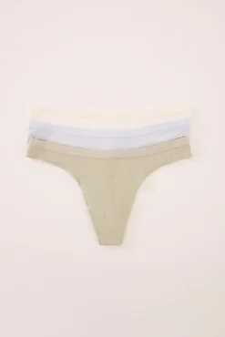 Women'secret Pack 3 tangas algodón canalé