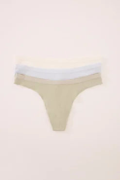 Women'secret Pack 3 tangas algodón canalé