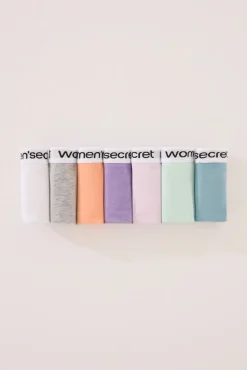 Women'secret Pack 7 tangas algodón colores vivos