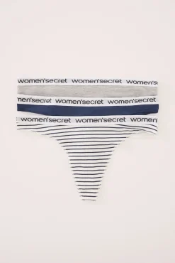 Women'secret Pack 3 tangas algodón mix prints logo