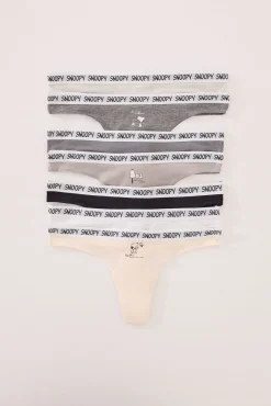 Women'secret Pack 7 tangas algodón multicolor Snoopy