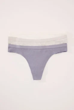Women'secret Pack 3 tangas canalé algodón