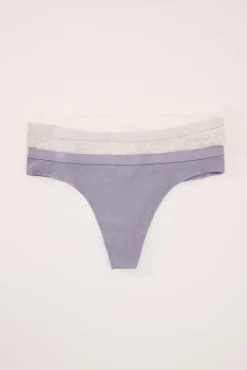 Women'secret Pack 3 tangas canalé algodón