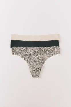 Women'secret Pack 3 tangas caqui oscuro