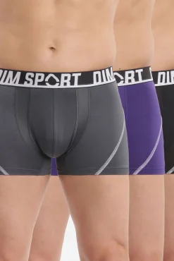 DIM Pack de 3 boxers de deporte de microfibra con malla transpirable