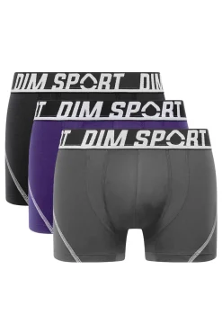 DIM Pack de 3 boxers de deporte de microfibra con malla transpirable