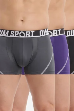 DIM Pack de 3 boxers de deporte de microfibra con malla transpirable