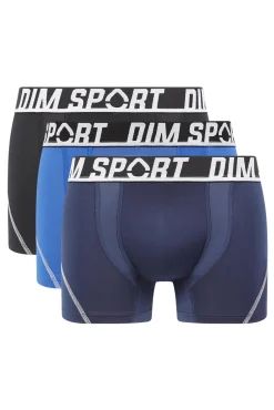 DIM Pack de 3 boxers de deporte de microfibra con malla transpirable