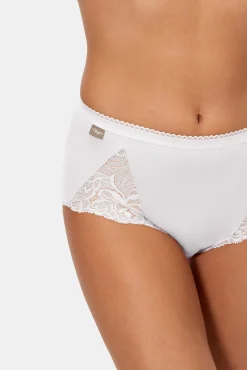 Playtex Pack de 2 bragas altas de algodón elástico con encaje