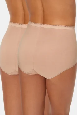 Playtex Pack de 2 bragas maxi de algodón elástico con encaje
