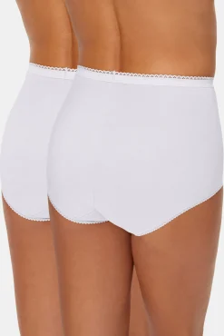 Playtex Pack de 2 bragas maxi de algodón elástico con encaje