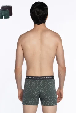 Pack of 2 bamboo and cotton boxers, Treetop