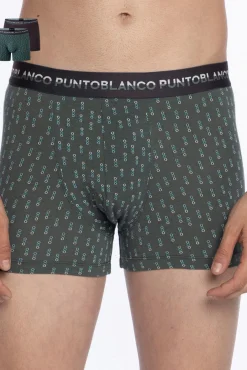Pack of 2 bamboo and cotton boxers, Treetop