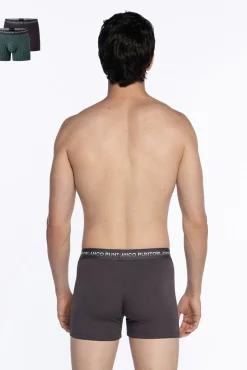 Pack of 2 bamboo and cotton boxers, Treetop