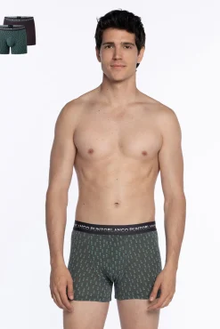 Pack of 2 bamboo and cotton boxers, Treetop