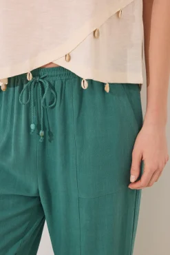 Women'secret Pantalón Capri lino y viscosa