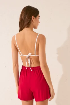 Women'secret Pantalón corto 100% algodón bordado