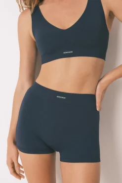 Women'secret Pantalón corto canalé oscuro