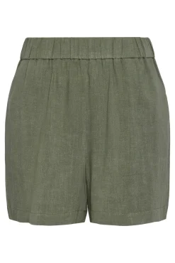 Pieces Pantalón corto de lino con cintura elástica