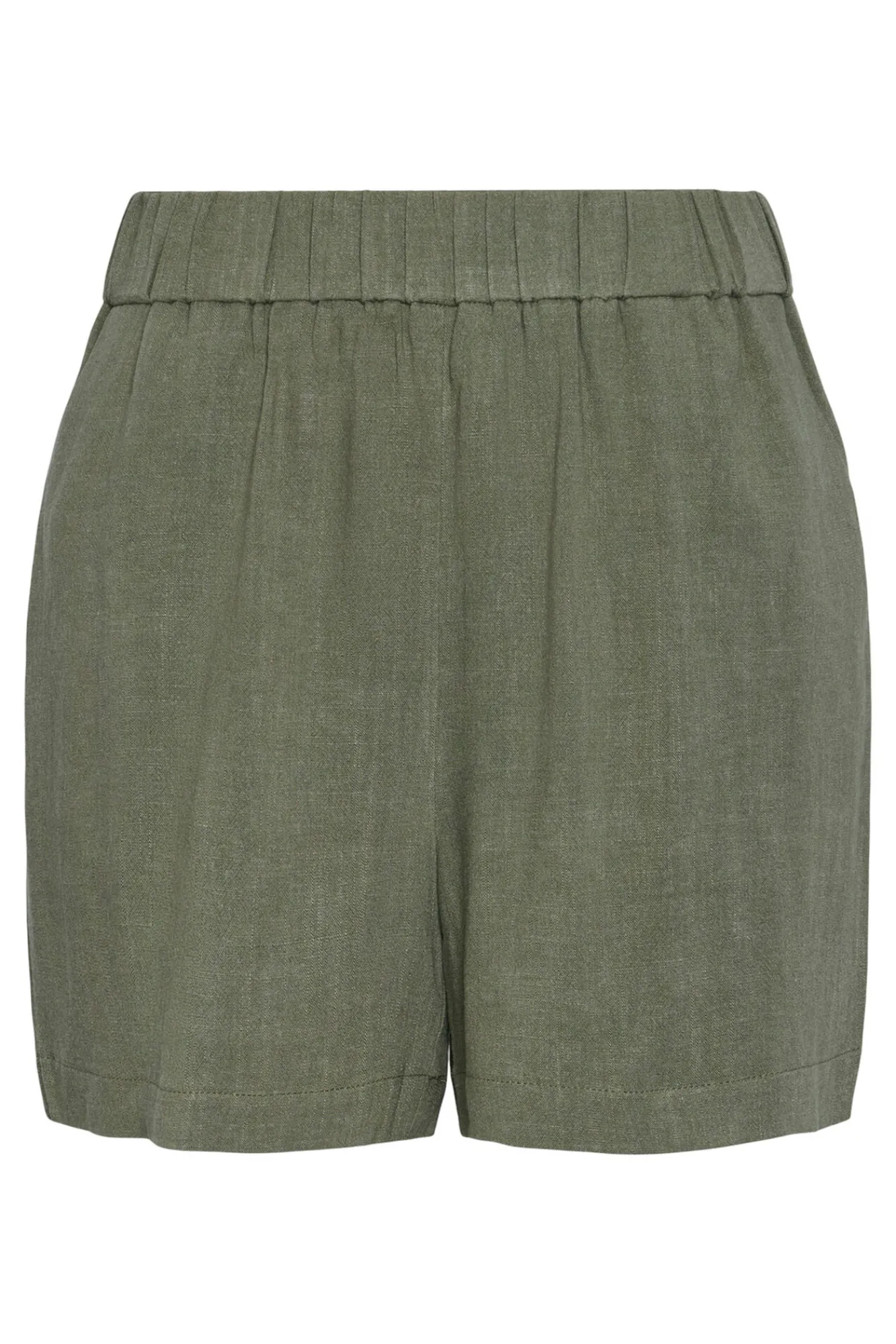 Pieces Pantalón corto de lino con cintura elástica