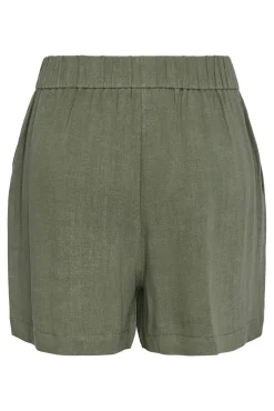 Pieces Pantalón corto de lino con cintura elástica