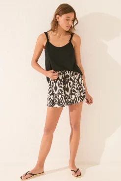 Women'secret Pantalón corto viscosa estampado ikat