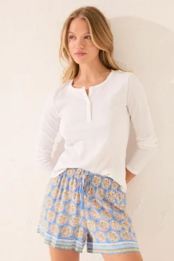 Women'secret Pantalón corto viscosa azul