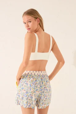 Women'secret Pantalón corto viscosa patchwork multicolor