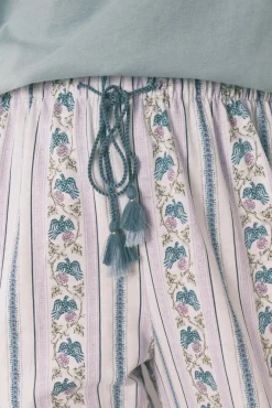 Women'secret Pantalón largo carrot 100% algodón cenefas