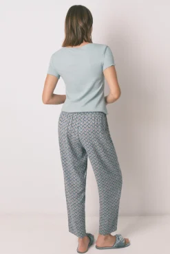 Women'secret Pantalón largo carrot viscosa print sellos