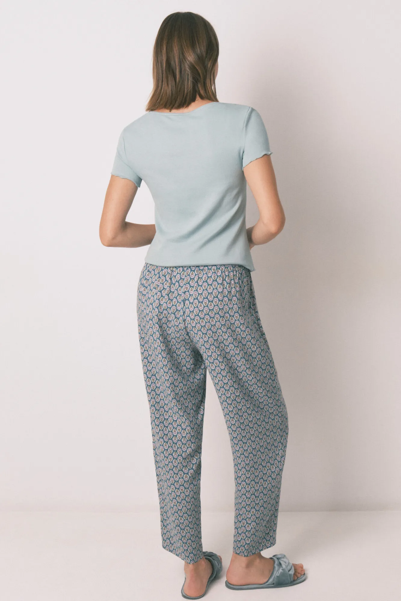 Women'secret Pantalón largo carrot viscosa print sellos