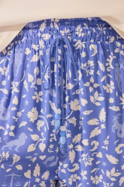 Women'secret Pantalón largo flores azul