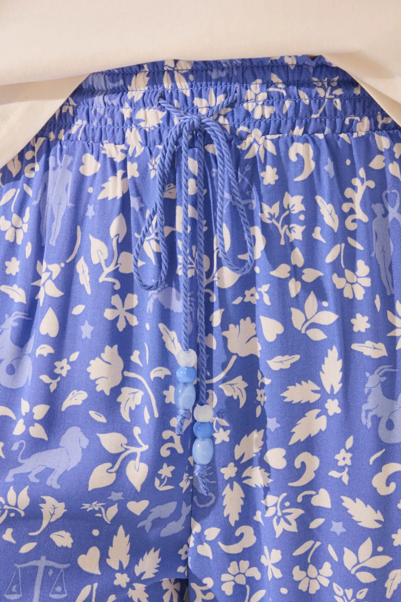 Women'secret Pantalón largo flores azul