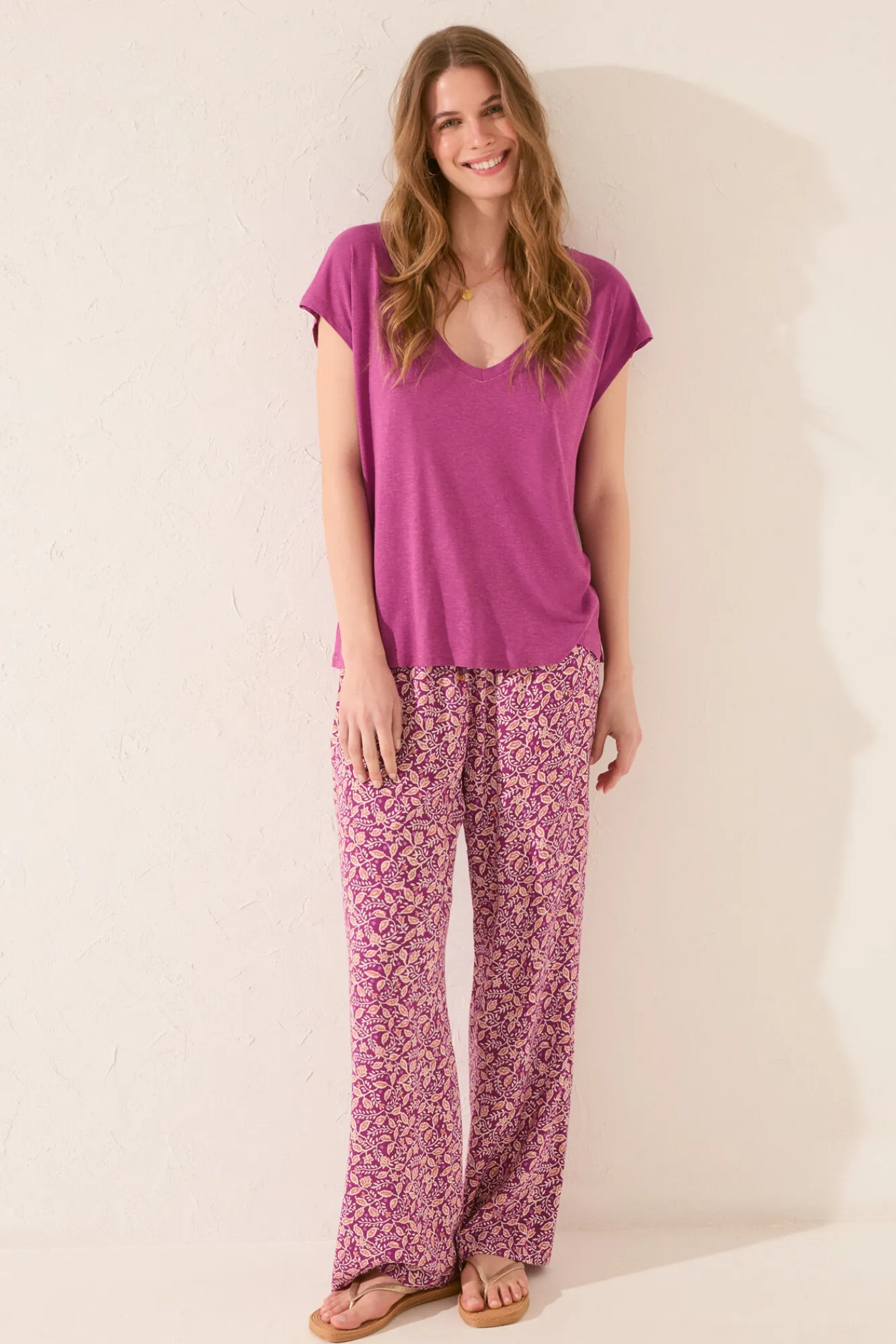 Women'secret Pantalón largo morado