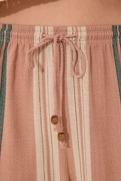 Women'secret Pantalón largo estampado rayas marrón