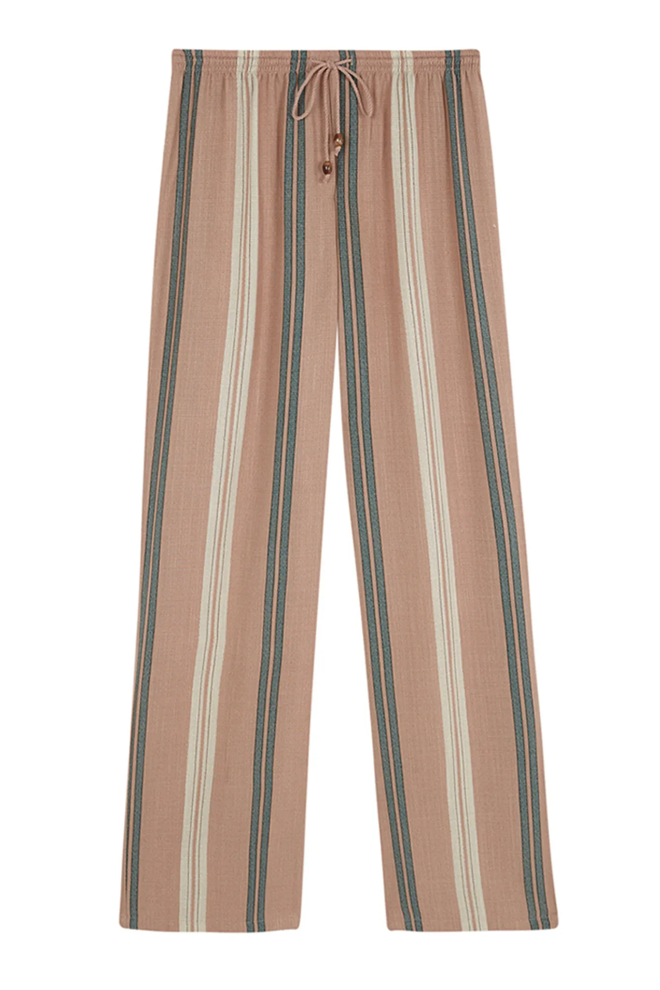 Women'secret Pantalón largo estampado rayas marrón