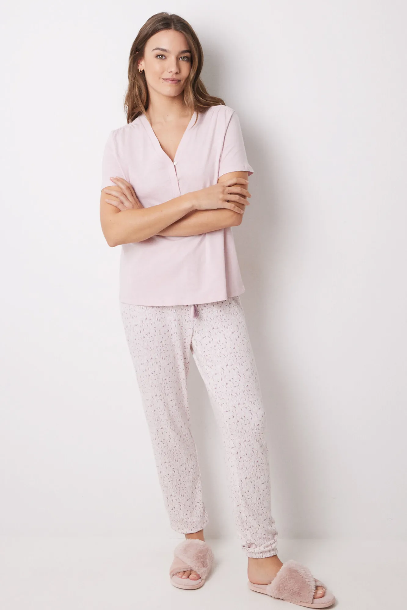 Women'secret Pantalón largo skinny súper soft flores