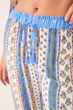 Women'secret Pantalón largo viscosa cenefas multicolor