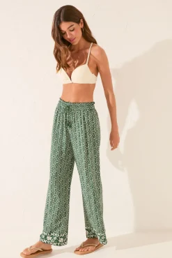 Women'secret Pantalón largo viscosa geométrico