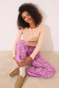Women'secret Pantalón largo viscosa boho floral