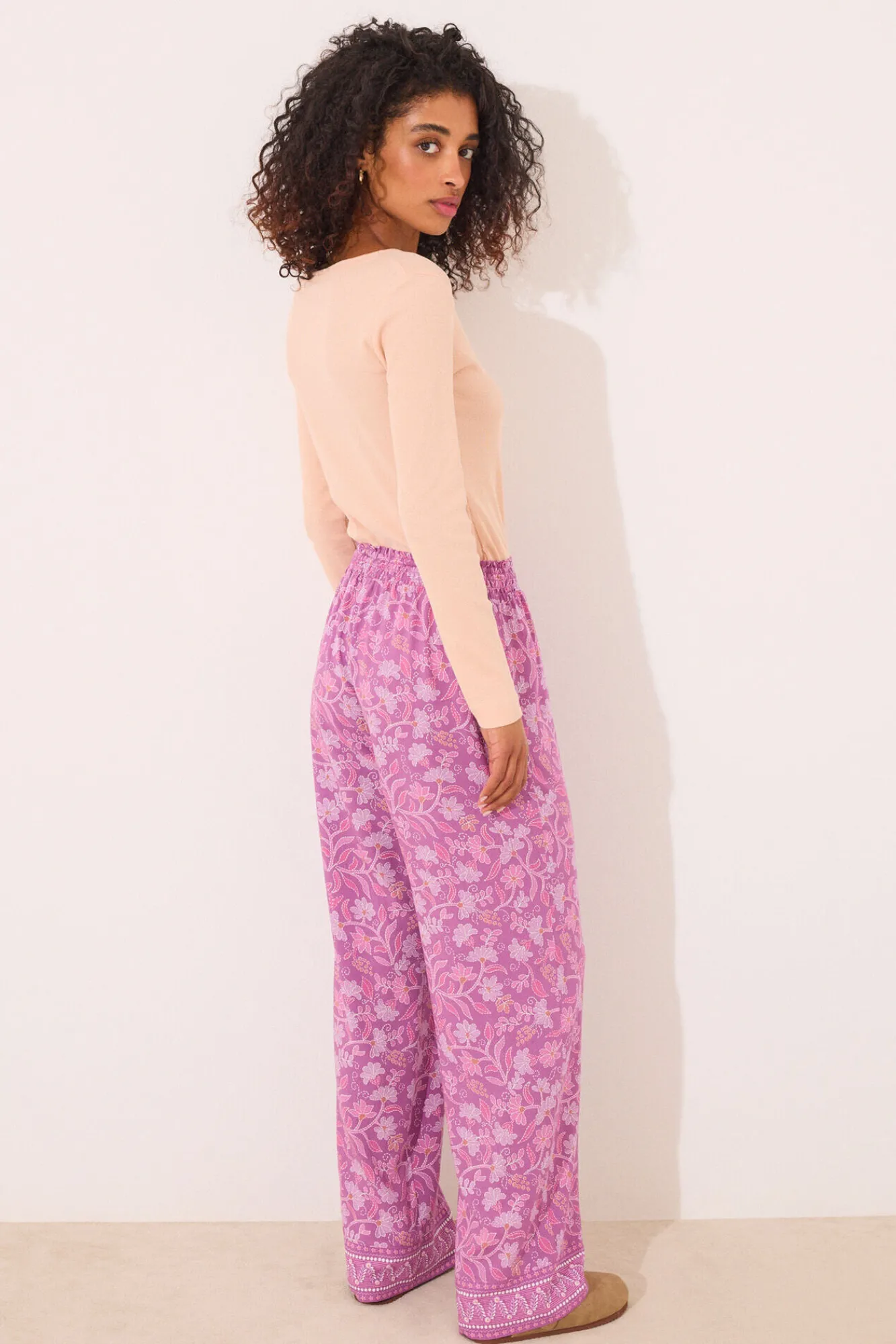 Women'secret Pantalón largo viscosa boho floral
