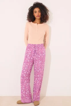 Women'secret Pantalón largo viscosa boho floral
