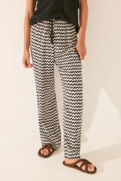 Women'secret Pantalón largo viscosa estampado ikat